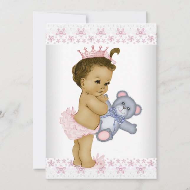 Pink Teddy Bear Baby Shower Invitation (Front)