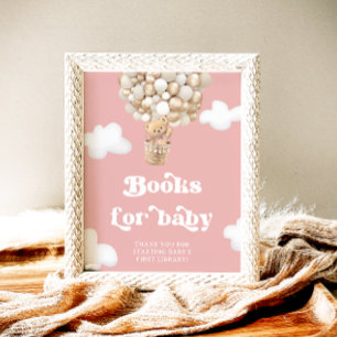 Pink Teddy Bear Balloons Books for Baby Poster