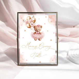 Pink Teddy Bear Balloons Mummy's Craving Table Poster