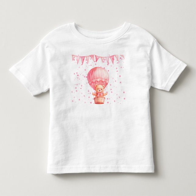 Pink Teddy Bear Balloons  Toddler T-Shirt (Front)