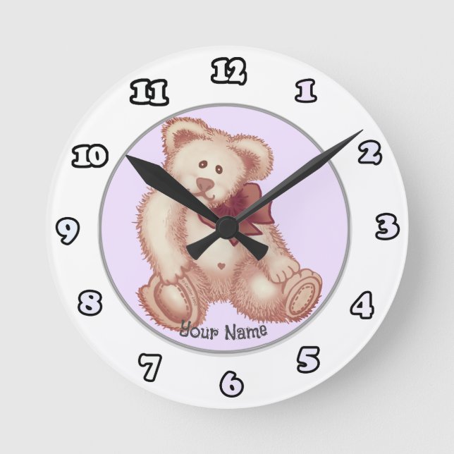 Pink Teddy Bear  clock (Front)