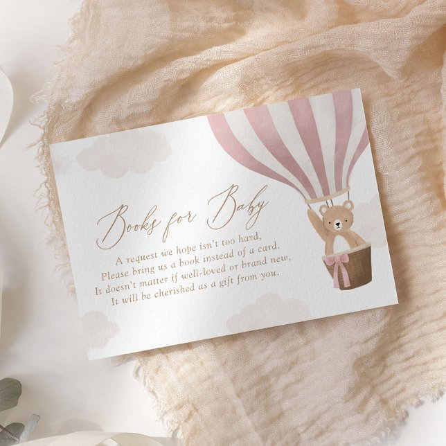 Pink Teddy Bear Hot Air Balloon Books for Baby Enclosure Card (Creator Uploaded)