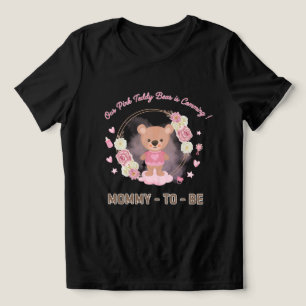 Pink Teddy Bear Mummy-to-Be Tri-Blend Shirt