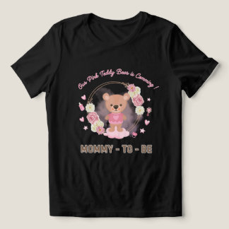 Pink Teddy Bear Mummy-to-Be  Tri-Blend Shirt