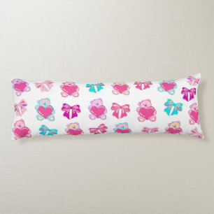 Pink Teddy Bears & Bows Body Pillow