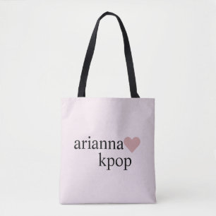 Pink Teen Cute Love Heart Aesthetic Tote Bag