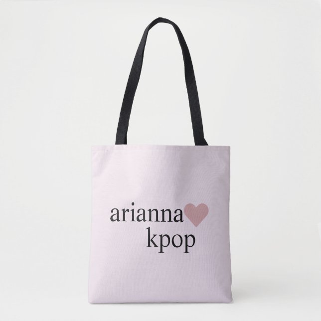 Pink Teen Cute Love Heart Aesthetic Tote Bag (Front)