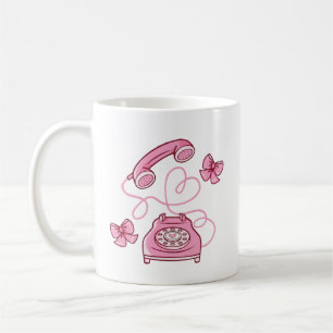 Pink telephone coffee mug