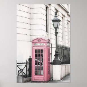 pink telephone vintage aesthetic poster