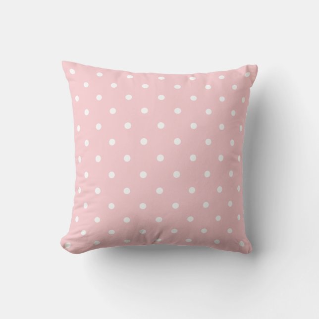 Pink Template White Polka Dot Trend Elegant Pastel Cushion (Front)