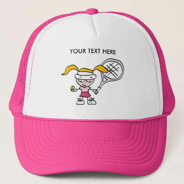 Pink Tennis Cap / Hat with customisable print (Front)