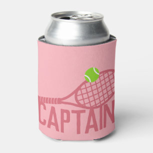 Pink Tennis Captain Personalised Can Cooler