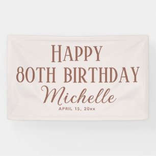 Pink Terracotta Happy 80th Birthday Banner