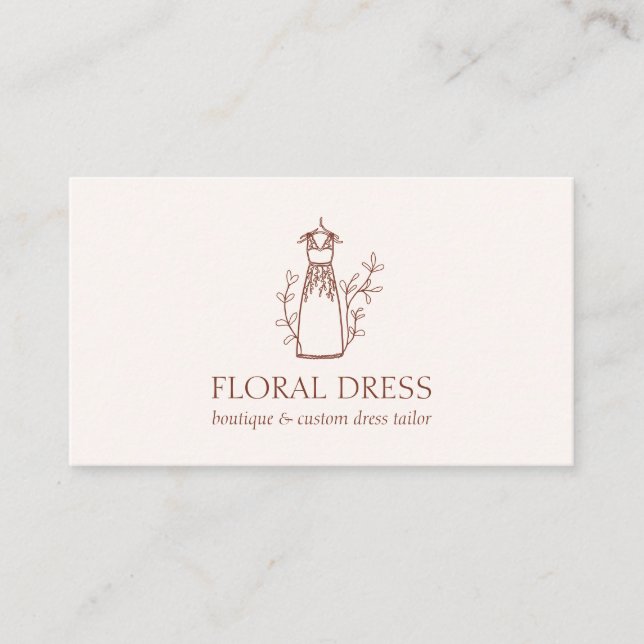 Pink Terracotta Original Illustration Fashion Business Card (Front)