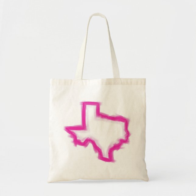 Pink Texas art outline reusable grocery bag (Front)