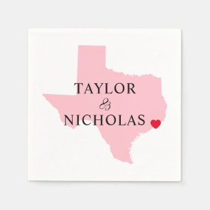 Pink Texas Wedding Napkin