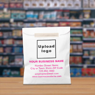 Pink Text Business Brand on Paper Bag