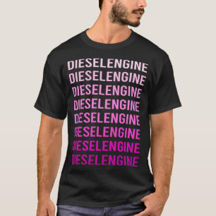 Pink Text Diesel Engine T-Shirt