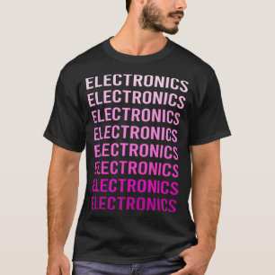 Pink Text Electronics T-Shirt