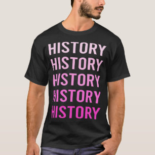 Pink Text History T-Shirt