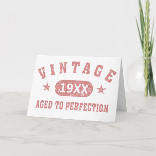 Pink Text Vintage Aged to Perfection Greeting Card