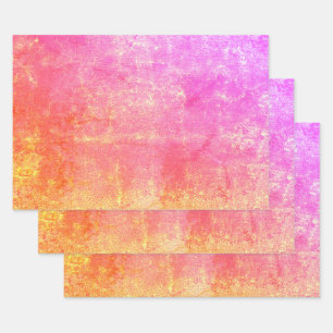 Pink Texture Vintage Antique Yellow Purple Chic Wrapping Paper Sheet