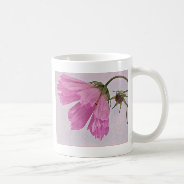 Pink Textured Cosmo Flower Coffee Mug (Right)