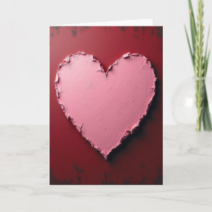 Pink Textured Heart Love Card