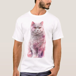 Pink Textured Persian Cat Portrait Men T-Shirt