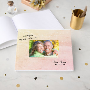 Pink Textured Vow Renewal Guest Book