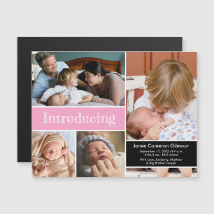 Pink Thank You and Introducing Second baby Photos