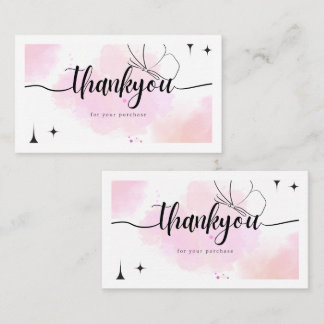 Pink Thank You Business Card – Elegant Minimal 