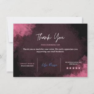 Pink Thank you Card template, Business Thank You