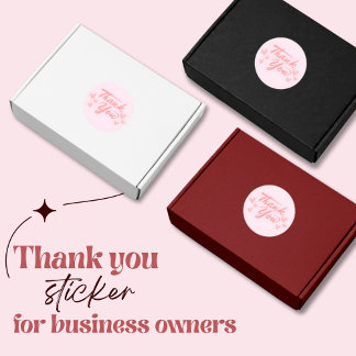 Pink Thank you Classic Round Sticker
