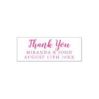 Pink Thank You classy typography self inking stamp