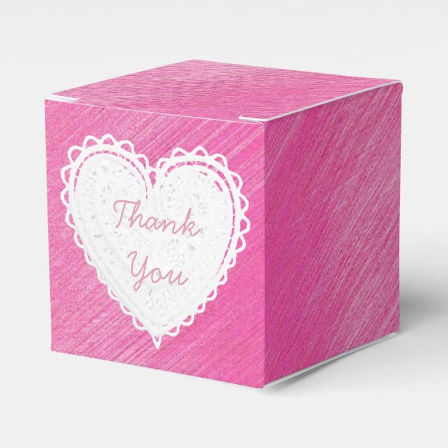 Pink Thank You Cupcake Box (Front Side)