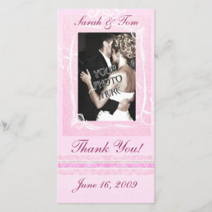 Pink Thank You Customised Photo Card