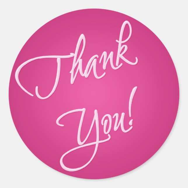Pink Thank You! Sticker (Front)