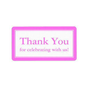 Pink Thank You Stickers or Wedding Gift Labels