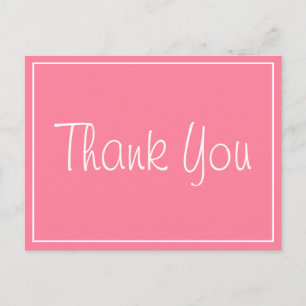 Pink Thank You Wedding Party Bridal Shower Postcard