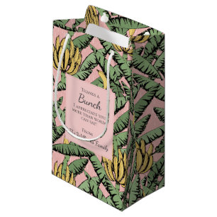 Pink Thanks a Bunch Tropical Bananas Appreciation Small Gift Bag
