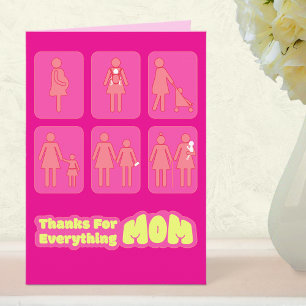 Pink Thanks For Everything Mum Mother's Day Card