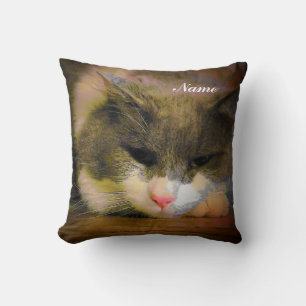 Pink the Cat Sad Face Cushion