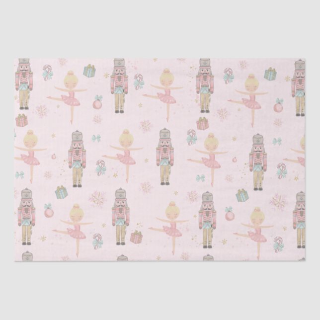 Pink The Nutcracker Christmas Ballet Decoupage Tissue Paper (Front)