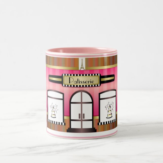 Pink Theme Bakery Paris French Patisserie Mug (Center)