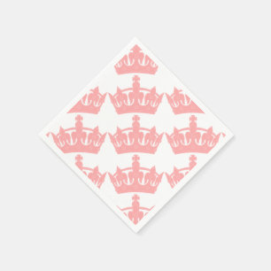 Pink Theme English Royal Crown Princess Napkin