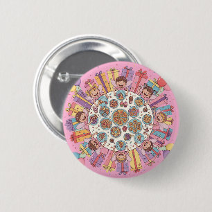 Pink Themed Fairy Costume Party for Children 6 Cm Round Badge