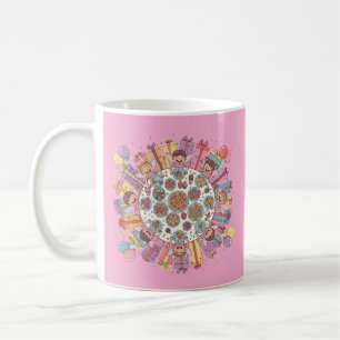 Pink Themed Fairy Costume Party for Children Coffee Mug