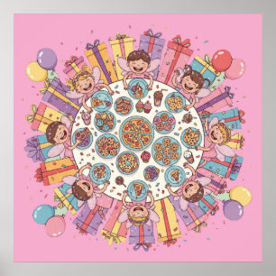 Pink Themed Fairy Costume Party for Children Poster