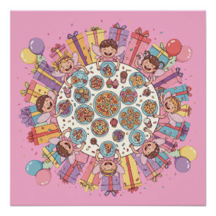 Pink Themed Fairy Costume Party for Children Poster